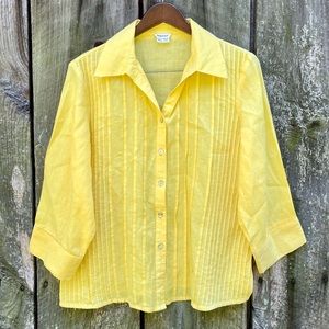 Linen button down top